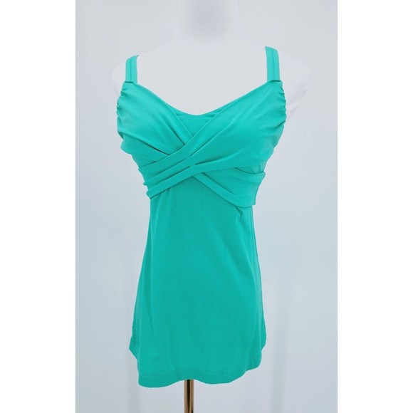 Lululemon Bali Breeze Cutout Racerback Wrap It Up Tank Top  4 Teal Mint Green - Picture 2 of 8